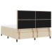 Cama con somier, colchón y luz LED color crema 180x200 cm tela