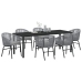 Conjunto de comedor de jardín de 7 piezas  Gris Ratán Sintético