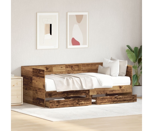 Cama Nido  con Cajón Madera Vieja Madera Elaborada 75 x 190 cm