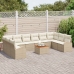 Conjunto de Sofá de Jardín de 11 Piezas con Cojines Beige Rattan Acacia