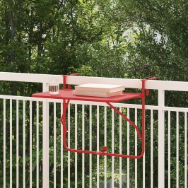 Mesa de balcón plegable  roja 60x40 cm de acero