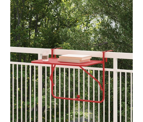 Mesa de balcón plegable  roja 60x40 cm de acero