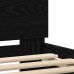 Estructura de cama  con luces LED Roble Negro 100x200 cm Madera de ingeniería
