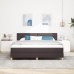 Cama con Somier y Colchón Marrón Oscuro 180x200 cm Tela