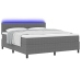 Cama con Box Spring  y Luz LED Gris Claro Super King de Tejido de Corduroy