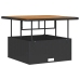 Conjunto de Comedor de Jardín de 3 Piezas con Cojines Negro de Poliratán Acacia