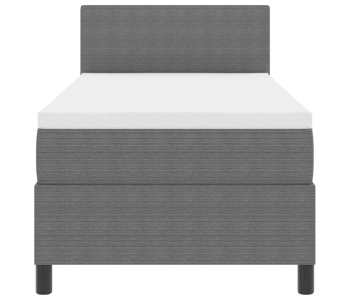 Cama con Base  con Colchón Gris Claro 90x200 cm Tela de Pana