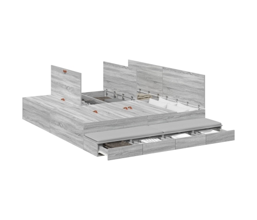 Estructura de Cama  Gris Sonoma 200x200 cm