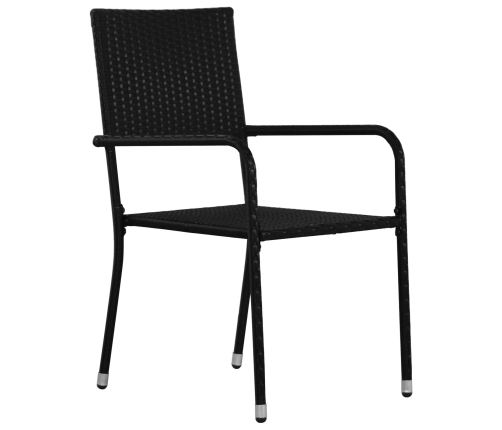 Set de comedor de jardín  de 3 piezas de ratán polimérico negro