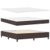 Cama con Base de Resortes y Colchón Marrón Oscuro Super King Tela