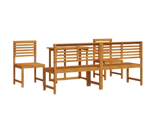 Conjunto de Comedor de Jardín de 5 Piezas  de Madera Sólida de Acacia