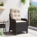 Sillón reclinable  con cojín de poliratán negro