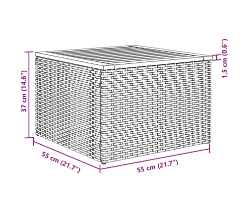 Juego de Sofá de Jardín de 8 Piezas con Cojines de Rattan Gris