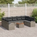 Conjunto de Sofás de Jardín de 10 Piezas con Cojines Gris Poliratán Acacia