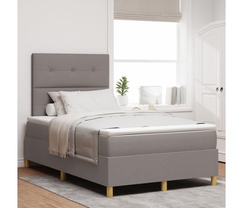 Cama con Box Spring y Colchón Taupe 120x200 cm Tela