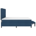 Cama Box Spring con Colchón y Banco Azul 200x200 cm Tela
