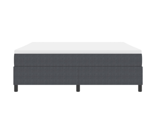 Cama con somier  con colchón gris oscuro super king tela de corduroy