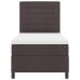 Cama con Base de Resortes con Colchón y LED Marrón Oscuro 100x200 cm Tela