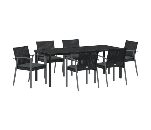 Juego de 4 Negro Ratán PE 56.5x57x83 cm Duradero