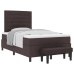 Cama con Somier y Colchón & Banco Marrón Oscuro 120x200 cm Tela