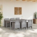 Juego de Comedor de Jardín de 7 Piezas con Cojines de Ratán Sintético Gris Claro