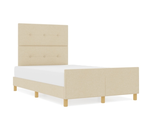 Cama  en Crema, 120x190 cm, Hecha de Tela