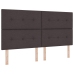 Cama con Base de Resortes y Colchón Marrón Oscuro Super King Tela