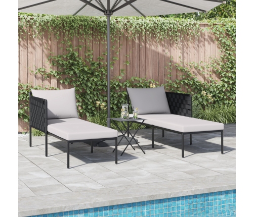 Tumbona  con cojines para 2 personas Anthracite 115x153x69,5 cm Acero