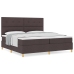 Cama con Box Spring  Marrón Oscuro 200x200 cm Tela