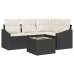 Conjunto de Sofás de Jardín  Set de 5 Cojines beige y estructura negra