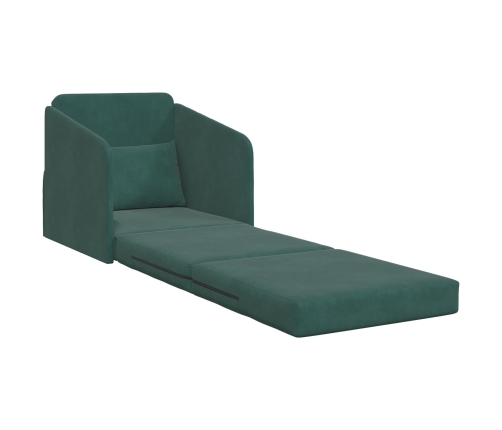 Sofá Cama  2 en 1 Verde Oscuro 65x80x83 cm de Terciopelo