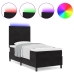 Cama Box Spring con Colchón y LED Negra 90x200 cm de Terciopelo