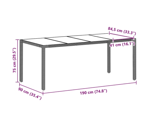 Conjunto de Comedor de Jardín de 9 Piezas  Gris Claro Poliratán