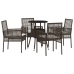 Juego de Comedor de Jardín de 5 Piezas Marrón Polirratán