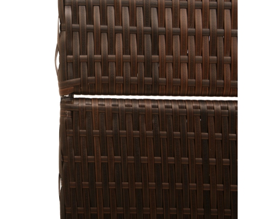 Divisor de habitación  4 paneles plegable marrón 195x180 cm poli ratán