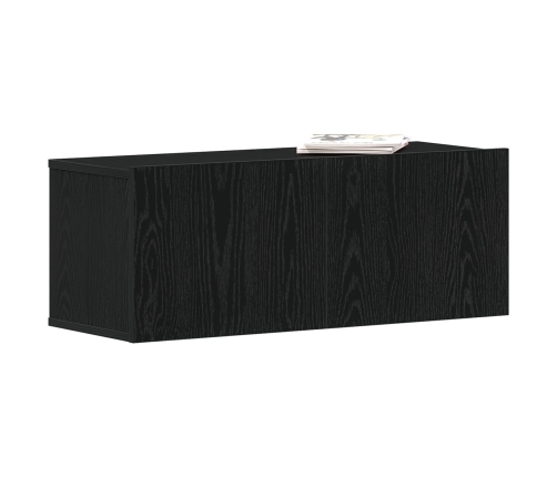 Soporte de TV de roble negro  80x30x30 cm hecho de madera aglomerada