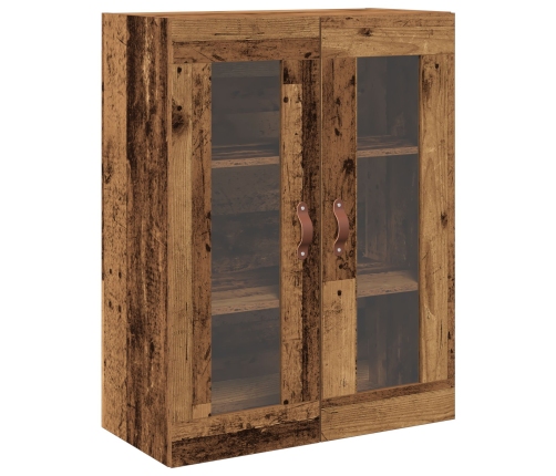 Armario de pared vidaxl con puertas de vidrio madera vieja 69,5x34x90 cm