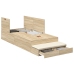 Cama con almacenamiento  Roble Sonoma Madera sólida, Madera compuesta