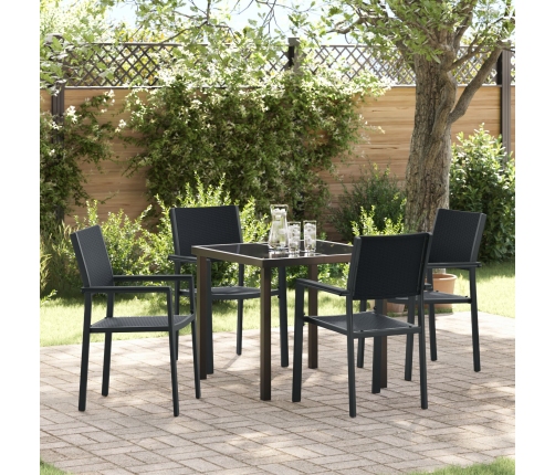 Set de comedor de jardín  de 5 piezas Negro Polyrattan