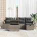 Conjunto de Sofás de Jardín  de 6 Piezas con Cojines Gris Rattan Poli