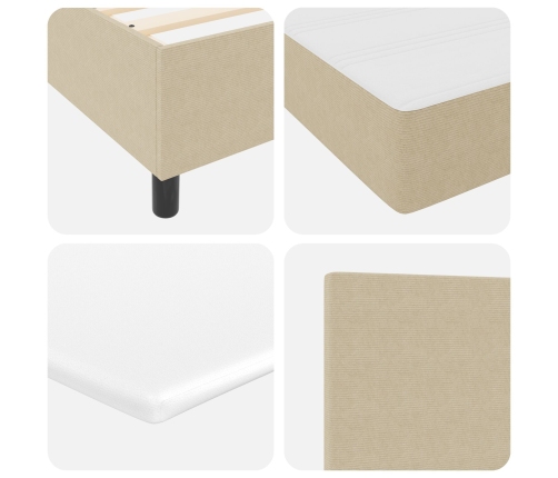 Cama con Somier  con Colchón Beige 160x200 cm Tela de Pana
