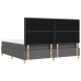Cama con somier  con colchón y banco gris oscuro 200x200 cm de tela