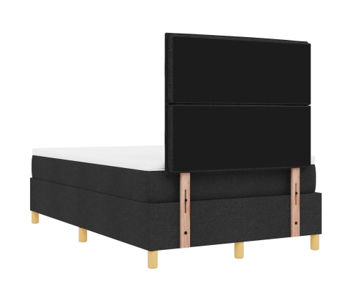 Cama Box Spring  con Colchón y Banco Negro 120x200 cm Tela