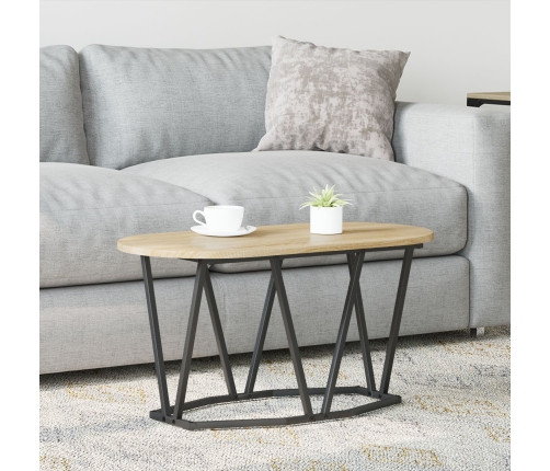 Mesa de café  de roble Sonoma 80x40x40,5 cm de madera de ingeniería y metal