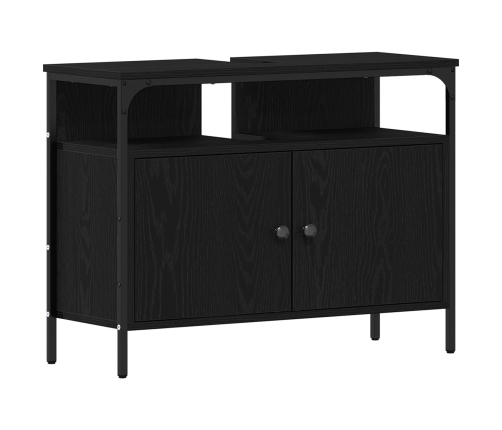 Conjunto de muebles de baño  de 3 piezas en roble negro de madera elaborada