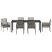 Conjunto de comedor de jardín de 7 piezas con cojines gris poliratán
