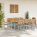 Juego de Comedor de Jardín Set de 9 Gris Aluminio Duradero