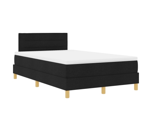 Cama con Base con Colchón y LED Negra 120x200 cm Tela