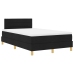 Cama con Base con Colchón y LED Negra 120x200 cm Tela