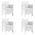 Silla de Jardín  Juego de 4 Blanco Poliratán Estándar Ligero